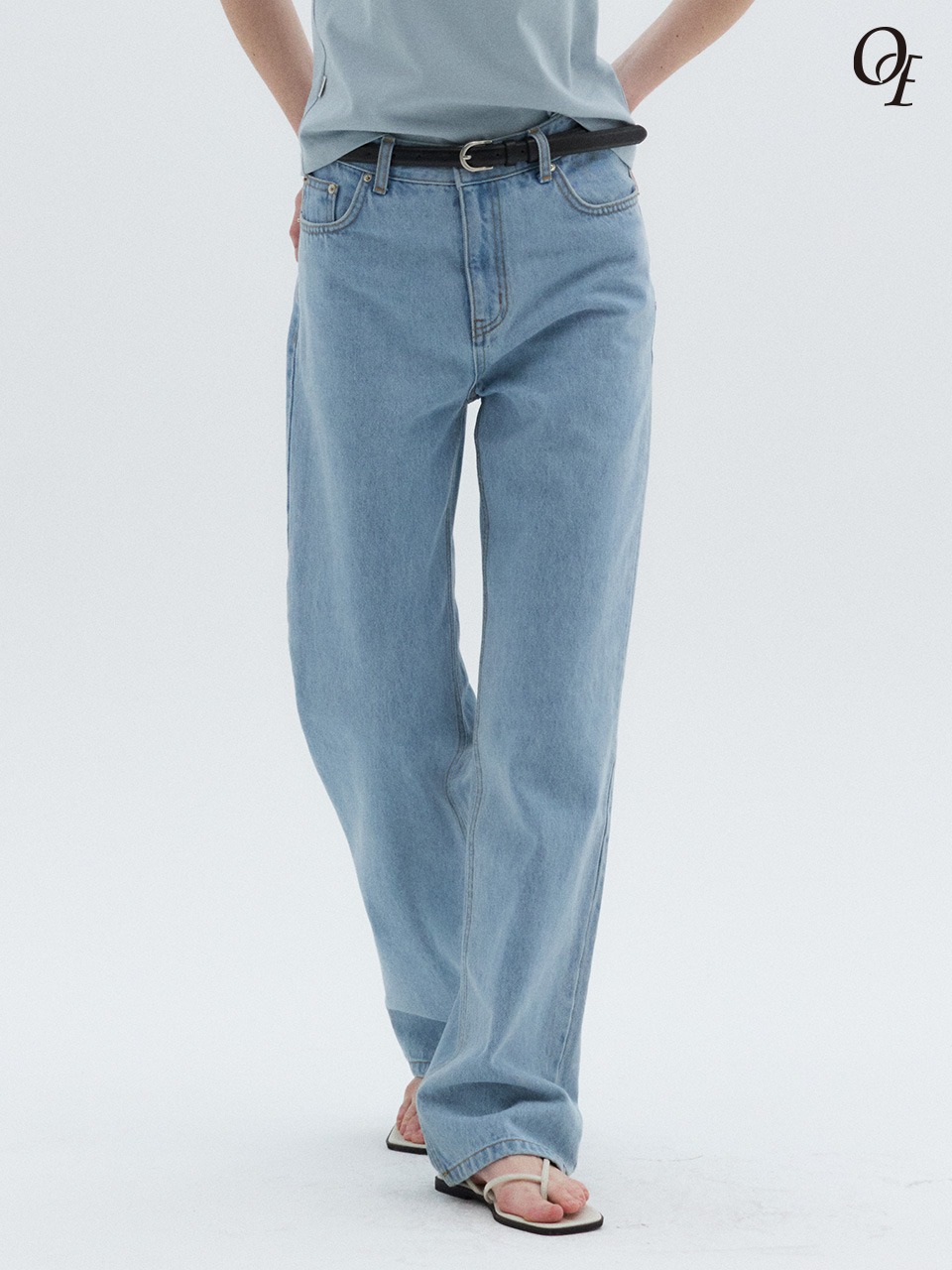 [M,L 5/31 예약배송] Essential Straight Denim Pants Light Blue